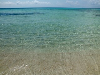 Fototapeta na wymiar Crystal clear mediterranean water of Formentera