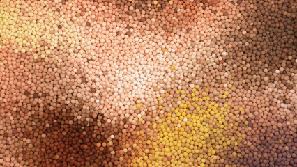 Conceptual illustratiom background with bunch of balls in colors of skin