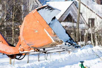 snow removal from roads with special equipment, heavy snowfall