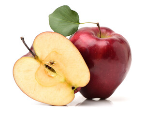 Red apples isolated on white background