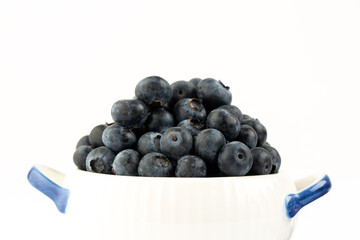 Blueberry on white background in studio