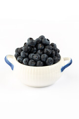 Blueberry on white background in studio