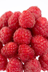 Raspberry on white background in studio