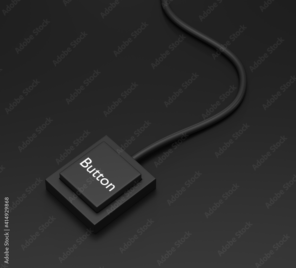 Fototapete 3d rendering, closeup pressing control button shortcut on a black desktop wireless computer keyboard