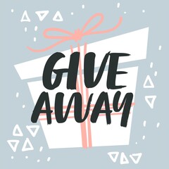 Giveaway label with present for followers in media