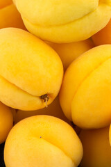 Naklejka na ściany i meble Yellow apricots on white background