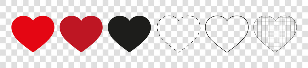 Heart Shape Icons stock illustration