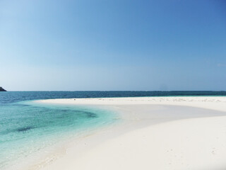 Perfect beach, crystal clear water and white sand beach at Flores Indonesia