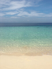 A perfect beach, crystal clear water, white sand beach at  Kodingareng Island South Sulawesi Indonesia