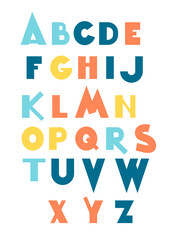 Vector set of three cartoon funny difference english Alphabets. Cute colorful vector English alphabet, vintage font, funny hand drawn typeface, ABC, Lowercase and uppercase letters.