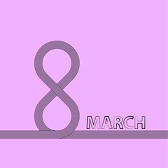 Fototapeta premium Greeting cards with infinity line.International womens day . 8 march . Handwritten lettering typography