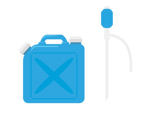 ポリタンクと灯油ポンプのベクターイラスト　灯油タンク