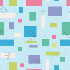 Colorful rectangles absctract shapes seamless pattern