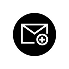 Add email icon in black round style