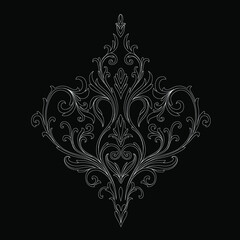 Oriental vector damask for greeting cards and wedding invitations and for template silhouettes .