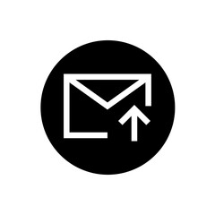 Send email icon in black round style