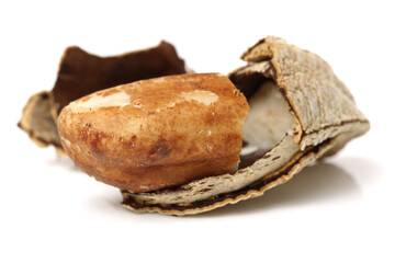 Brazil nuts on white background