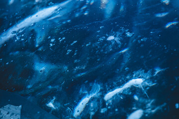 Obraz premium Blue ice texture in the caves in Jökulsárlón glacier, Iceland, North Atlantic Ocean