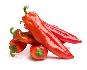 Fresh red pepper on white background