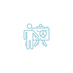 플랫 아이콘 프리젠 테이션