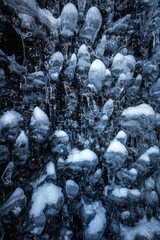 Blue ice tecture in the caves in Jökulsárlón glacier, Iceland, North Atlantic Ocean