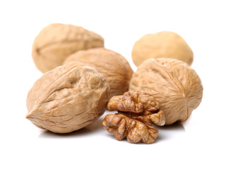 walnuts isolated on white background