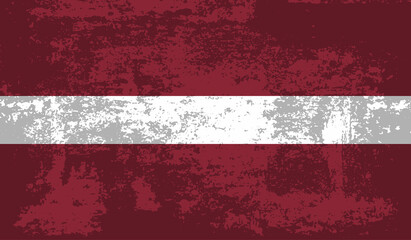 Grunge Latvia flag. Latvia flag with waving grunge texture.