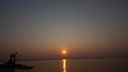 sunset over the river