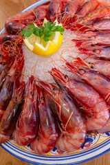 Red Gambon dish, rested on ice