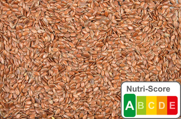 Darstellung der Lebensmittelkennzeichnung durch den Nutri-Score von Leinsamen