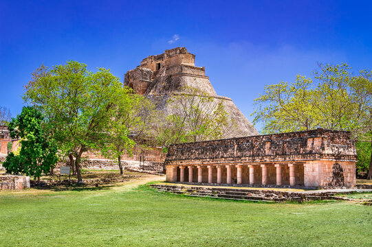 Uxmal, Mexico - Pyramid of the Magician, Maya Empire