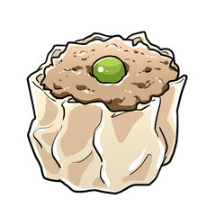 Simple and realistic Shumai illustration design