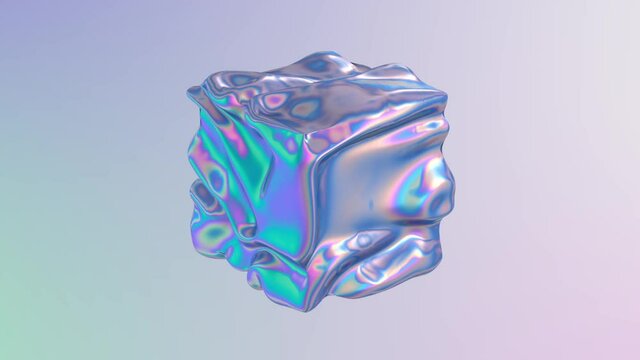 3D abstract animation . Smooth liquid shape. Trendy Colorful Fluid Abstraction Flow. Motion design element. 3D render. Seamless loop.