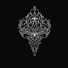 Oriental vector damask for greeting cards and wedding invitations and for template silhouettes .