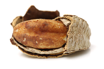 Brazil nuts on white background