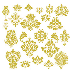 Oriental vector damask for greeting cards and wedding invitations and for template silhouettes .