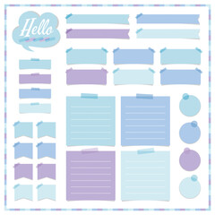 A collection of colorful pastel labels.　Perfect for websites and blogs. White background
