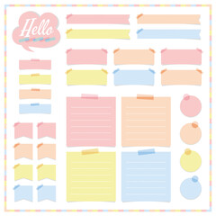 A collection of colorful pastel labels.　Perfect for websites and blogs. White background