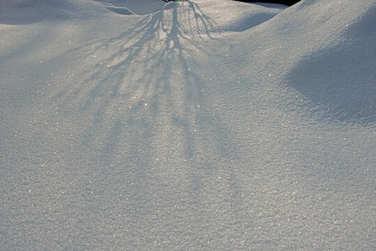 the natural background - snow surface in sunshine