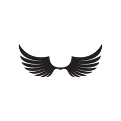 Obraz premium Black wing drawing on a white background. Vector