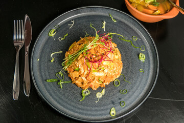 An assotment of Sri Lankan dishes