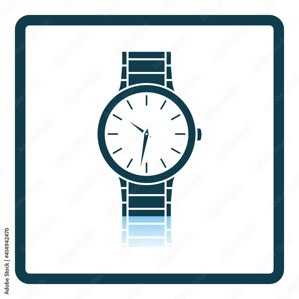 Wall mural business woman watch icon