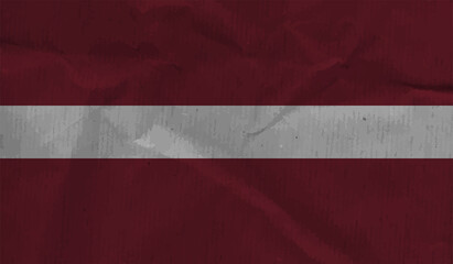 Grunge Latvia flag. Latvia flag with waving grunge texture.