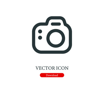 camera vector icon. Editable stroke. Symbol in Line Art Style for Design, Presentation, Website or Apps Elements, Logo. Pixel vector graphics - Vector