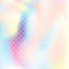 Holographic scale background with gradient mermaid.