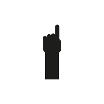 Adult Human Arm With Index Finger In The Air. Vector Drawing