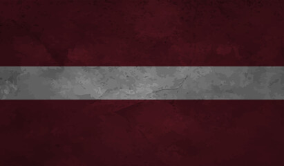 Grunge Latvia flag. Latvia flag with waving grunge texture.