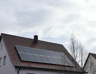 solar panels on roof