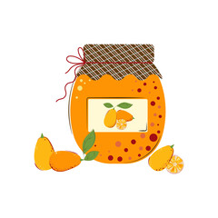 Jar of Kumquat Jam. Homemade Jam from Fresh Berries.