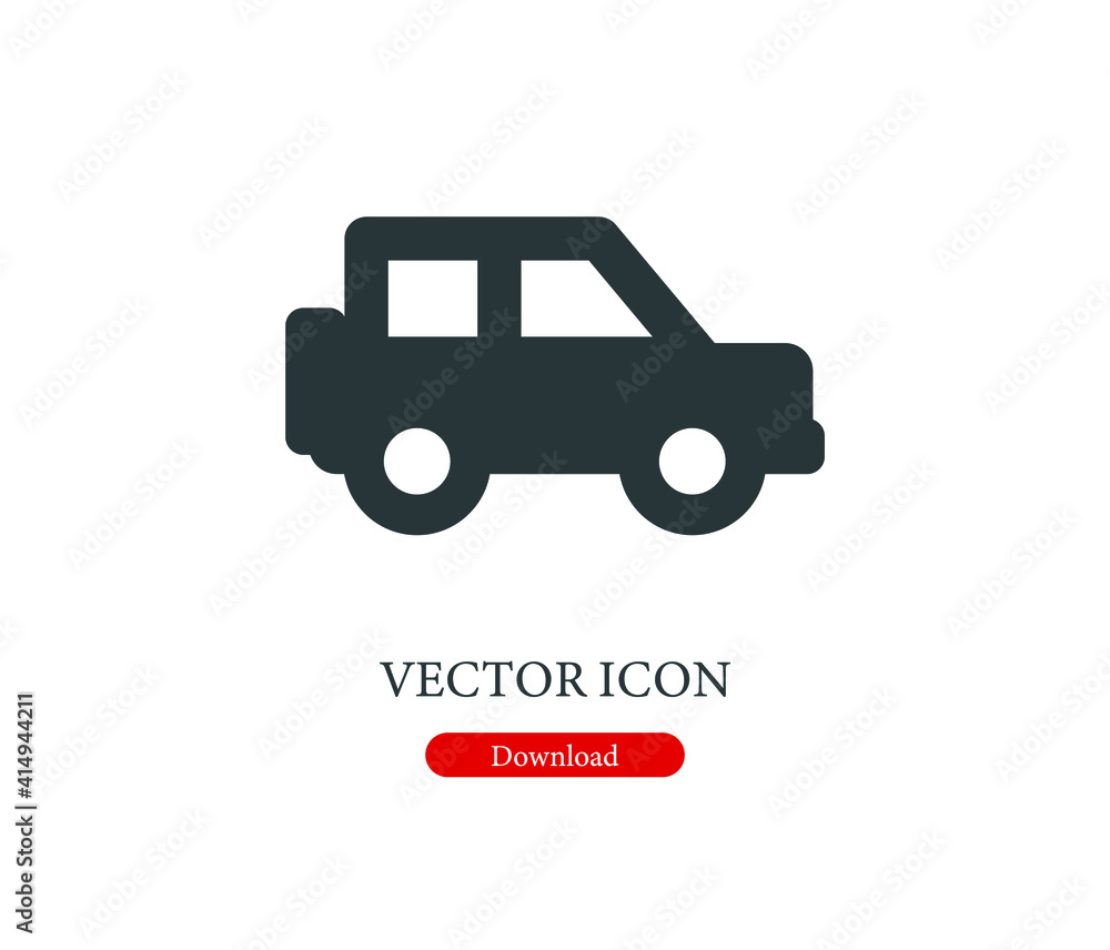 Poster car vector icon. editable stroke. symbol in line art style for design, presentation, website or apps